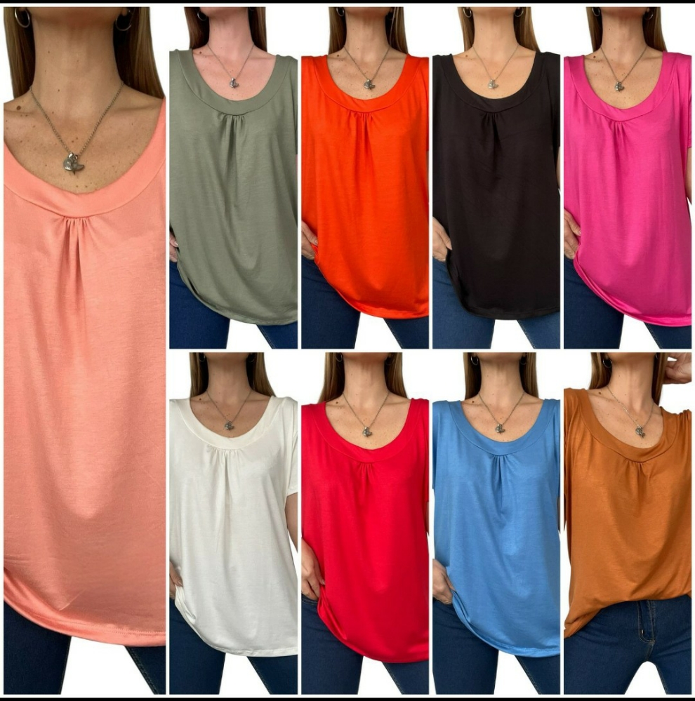 Remera Frunce Cuello Modal Viscosa - Imagen 3