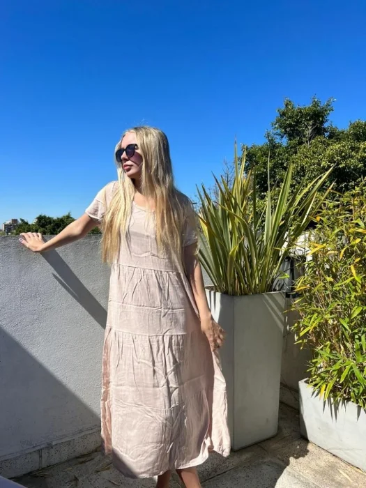Vestido Lino Tres Gajos