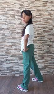 Pantalon Wide Cargo Rustico de Nena - Miniatura 4