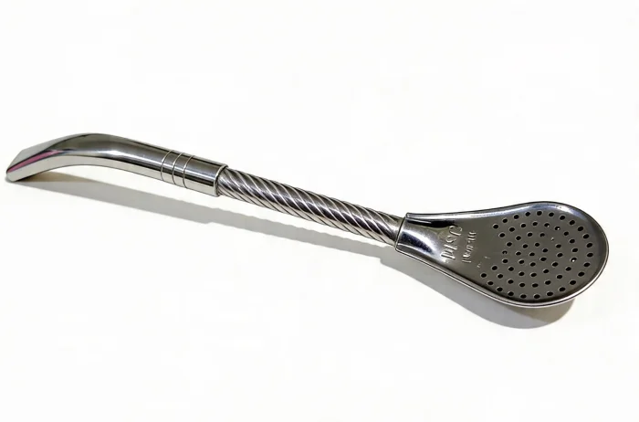 Bombilla Pico de Loro Torneada de Acero Inoxidable 17cm