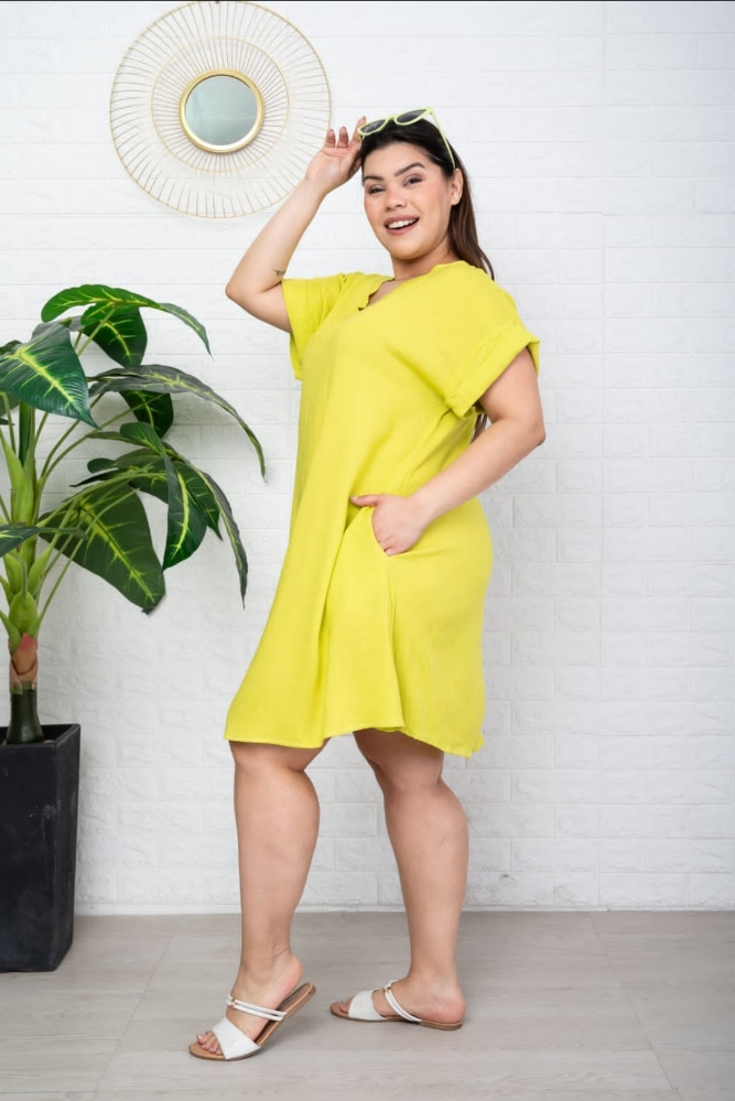 Vestido Lino Cuello V Especial - Imagen 3