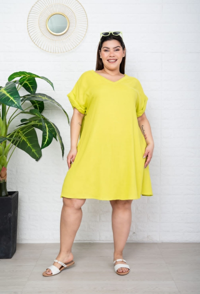 Vestido Lino Cuello V Especial - Imagen 2