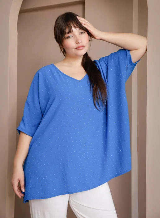 Eliza - Camisola de Crep Cey con Diamond