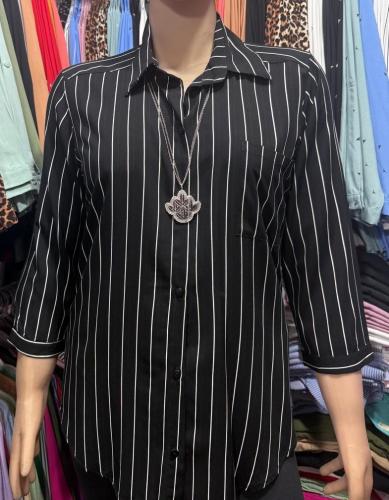 Camisas Rayadas Mangas 3/4 en Fibrana Rayón Poplin Excelente Calidad