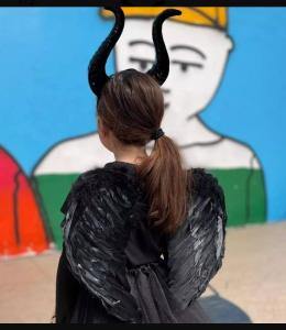 Alas Negras Angel Maléfica  Vincha Niña de Plumas. - Miniatura 2