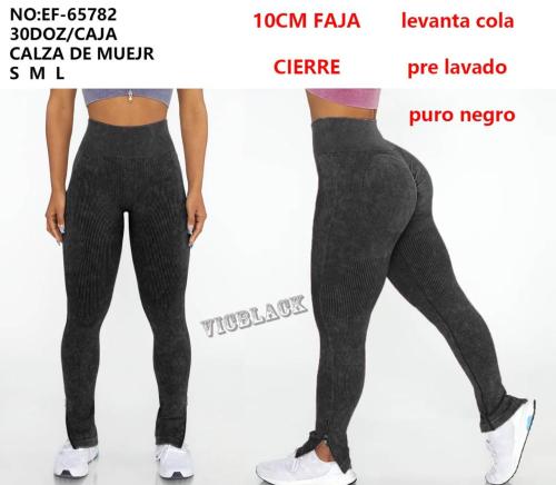 Calza Push Up Cierre Morley Prelavado Negro- Vic Black