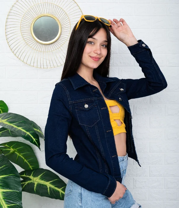 Campera Azul Marino Elastizado