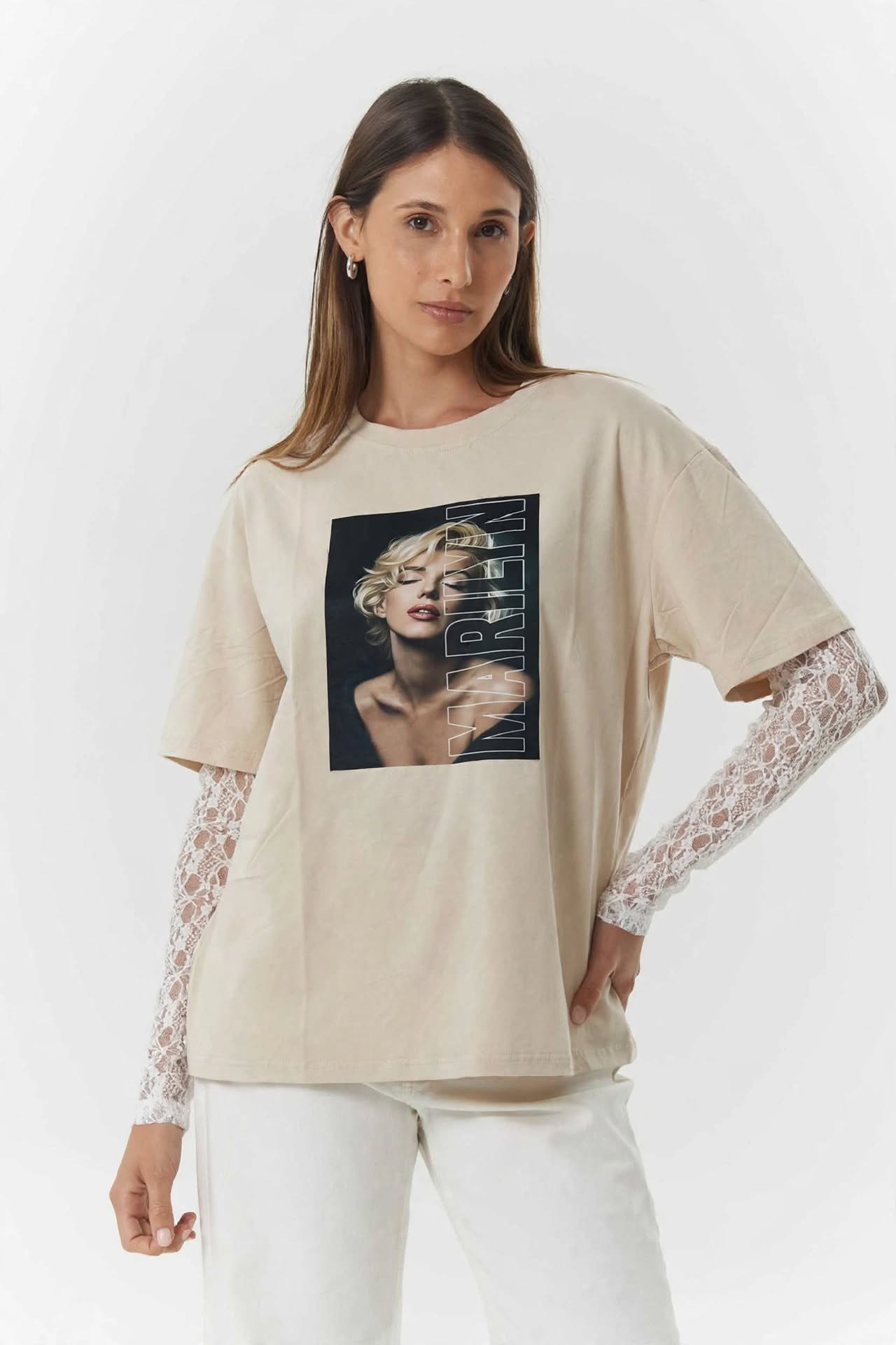 Remera Manga Encaje Importado - Imagen 3