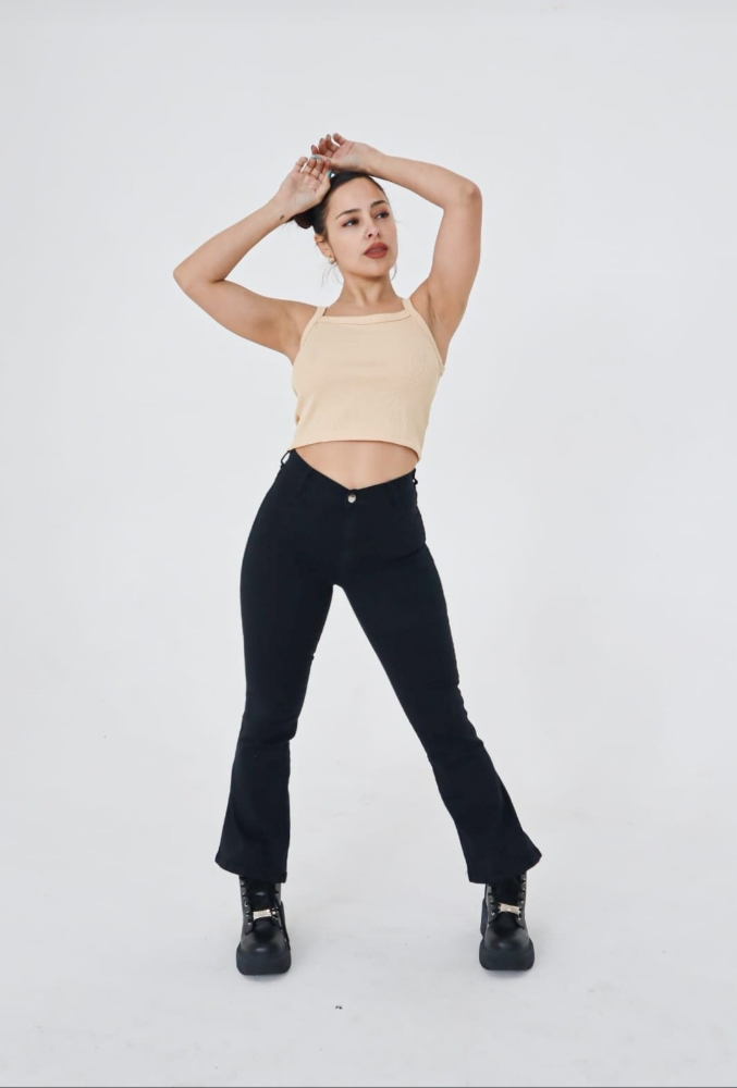 Jeans Oxford Negro Dama - Imagen 2
