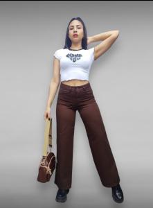 Jean Wide Chocolate Dama - Miniatura 2