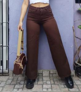 Jean Wide Chocolate Dama - Miniatura 4