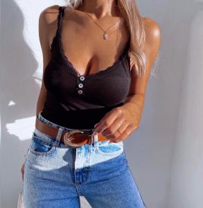 Musculosa Puntilla y Botón  Nácar - Miniatura 4