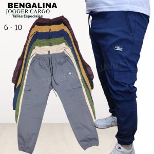 Jogger Cargo Talles Especiales Bengalina Elastizada