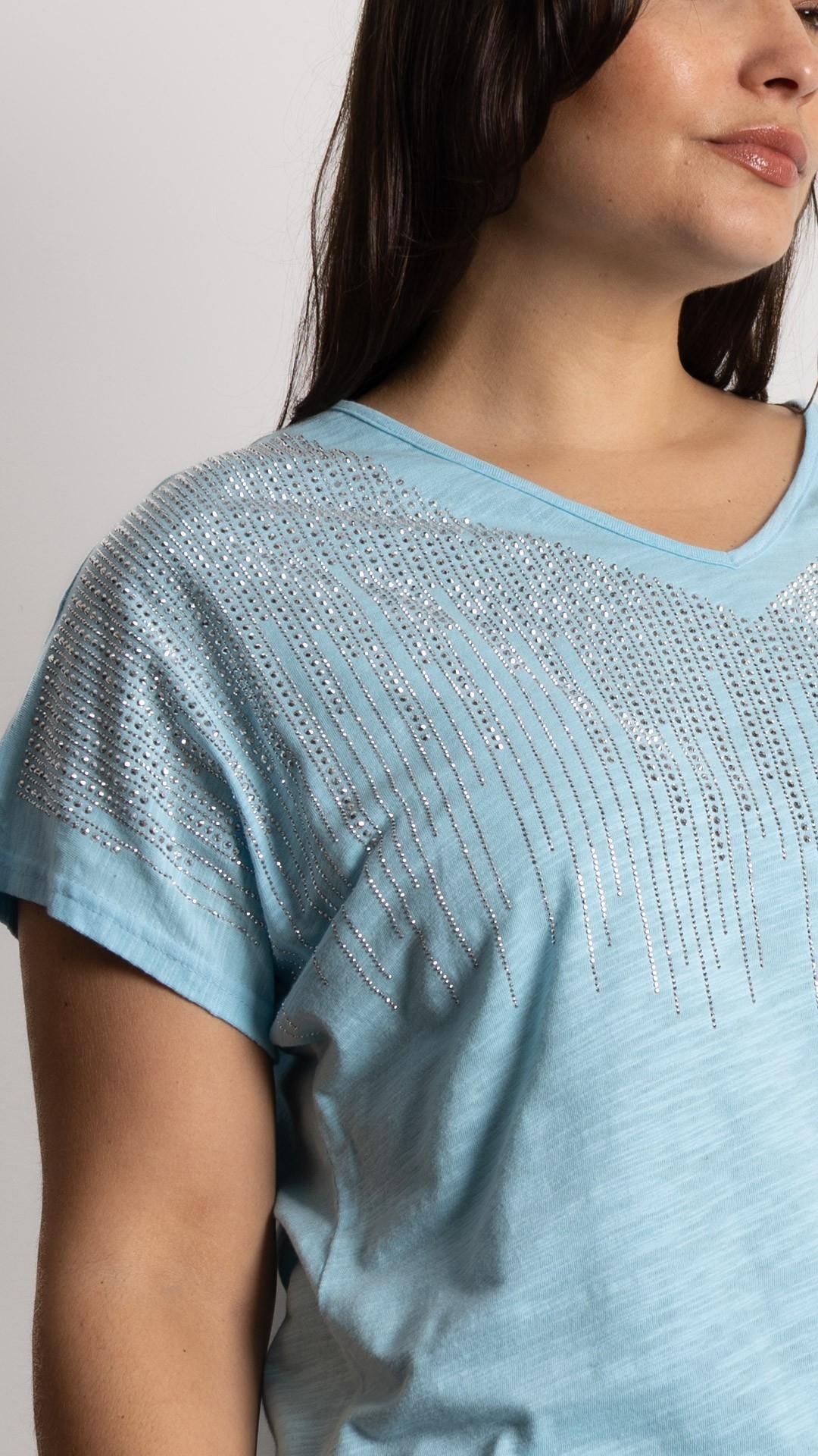 Amiel - Remera Algodón Flame con Strass - Imagen 2