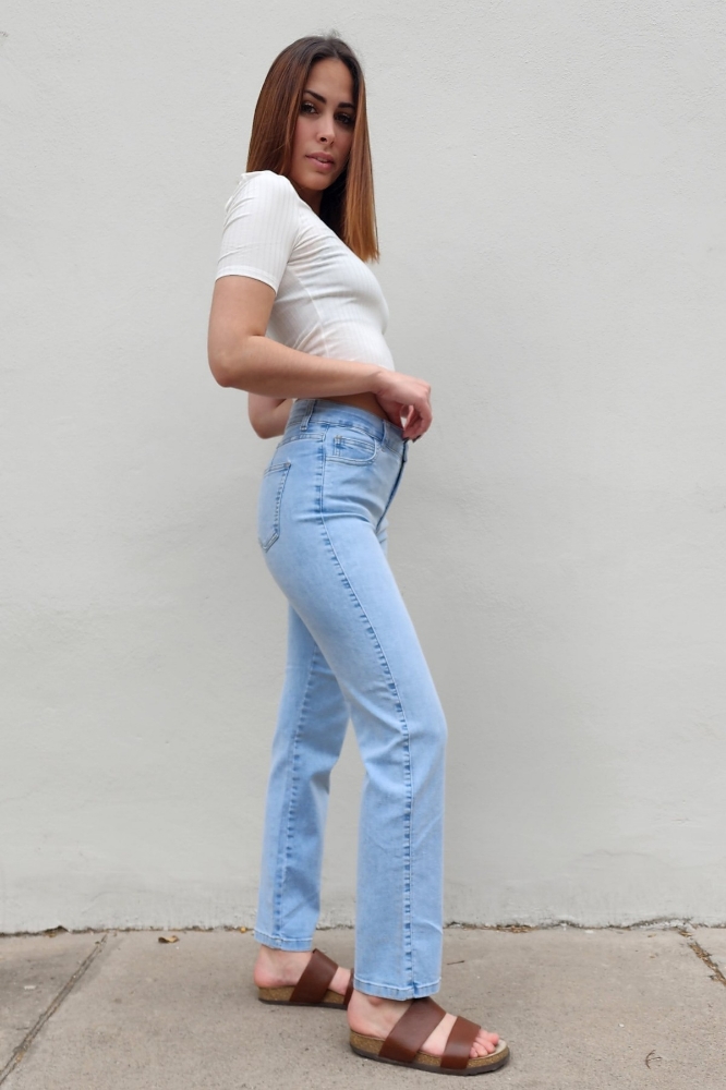 Pantalón Denim Celeste Elastizado - Imagen 3