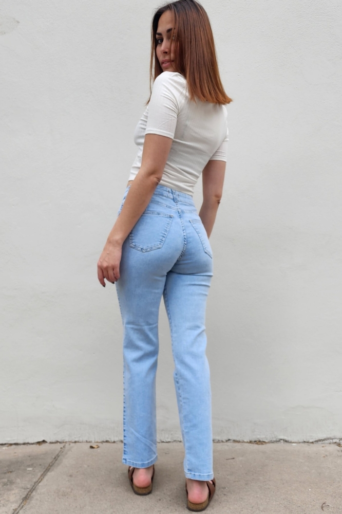 Pantalón Denim Celeste Elastizado - Imagen 2