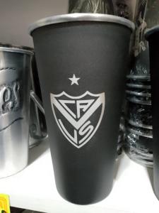 Vaso Fernet de Aluminio Grabado 1 Litro de Velez Talleres y Quilmes