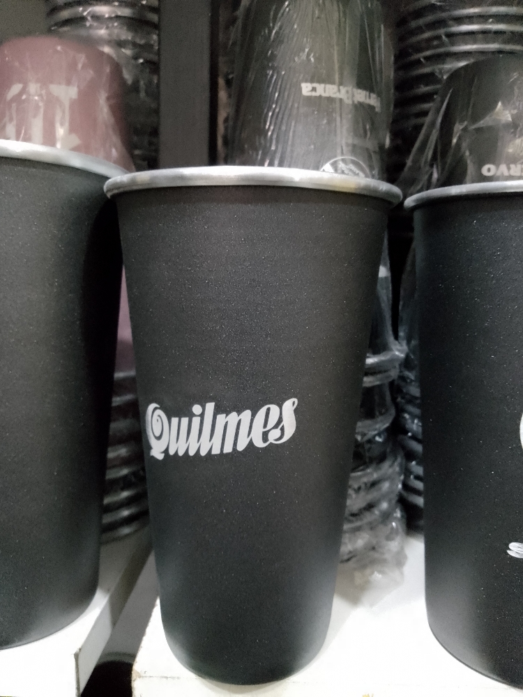 Vaso Fernet de Aluminio Grabado 1 Litro de Velez Talleres y Quilmes - Imagen 3