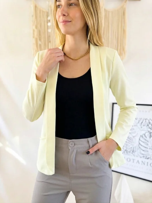 Blazer Largo Crepe Sastrero