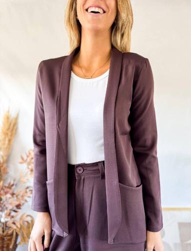 Blazer Largo Crepe Sastrero - Miniatura 4