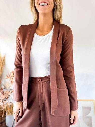 Blazer Largo Crepe Sastrero - Miniatura 5
