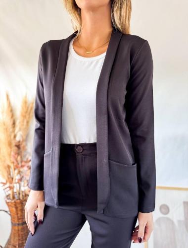 Blazer Largo Crepe Sastrero - Miniatura 2