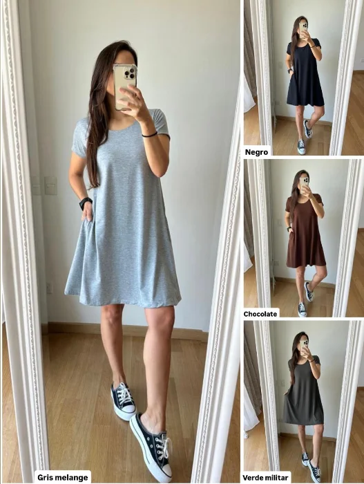 Vestido Corto Manga Corta