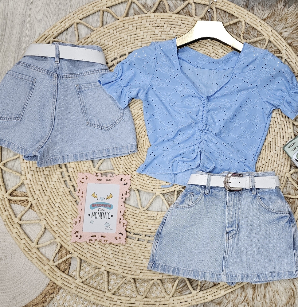 Shorts Pollera Jeans Rígido - Imagen 3