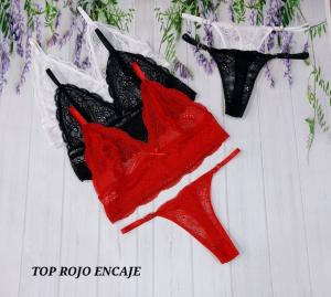 Conjuntos Top de Encaje C/rojo