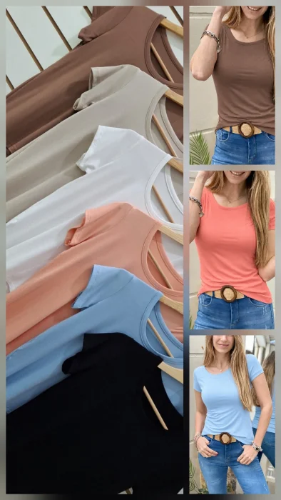 Remera Cuello  Redondo - Modal/viscosa. Talles 2 al 6.