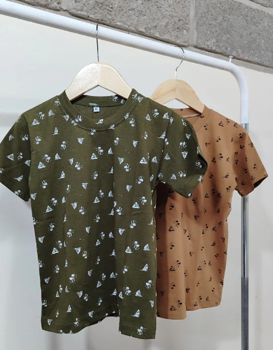 Remera Palmeritas Jersey Algodón Peinado Niño