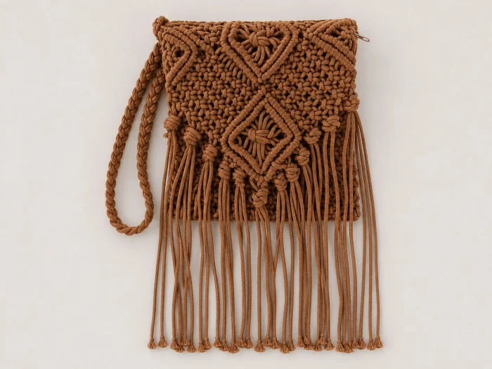 Bandolera con Cierre Tejida de Macrame Importada desde