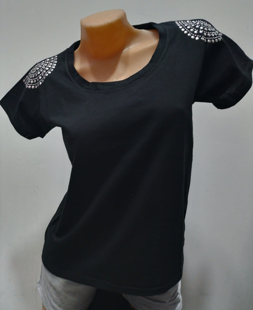 Remera Algodón Peinado con Strass - Imagen 3