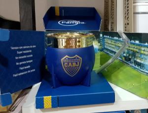 Mate Pampa Imperial de Boca Juniors con Bombilla en Caja
