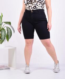 Bermudas Mujer Negro Elastizado Jeans