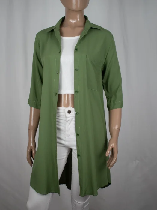 Camisas Largas Manga 3/4 Lisas