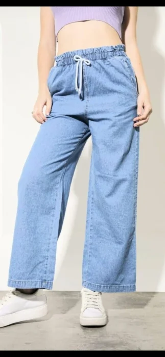 095p Palazzo Jogger Celeste
