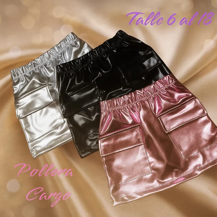 Pollera Metalizada Cargo Calidad Premium..