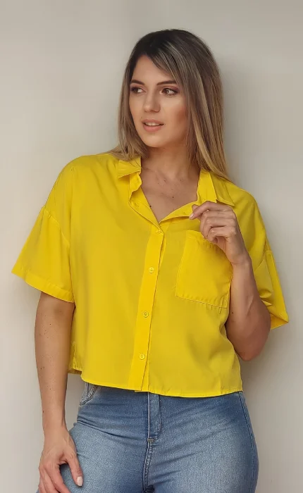 Camisa Crop de Poplin