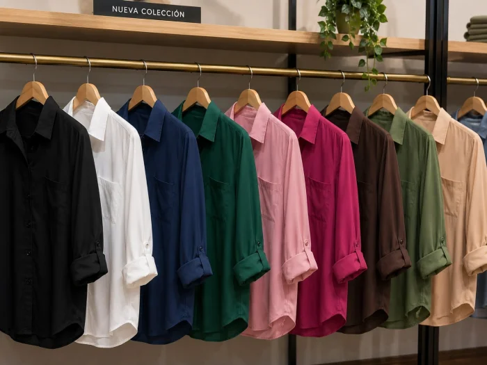 Camisas Lisas Mangas Largas en Fibrana Rayón Poplin Excelente Calidad