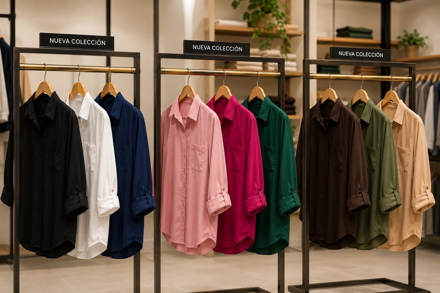 Camisas Lisas Mangas Largas en Fibrana Rayón Poplin Excelente Calidad - Imagen 2