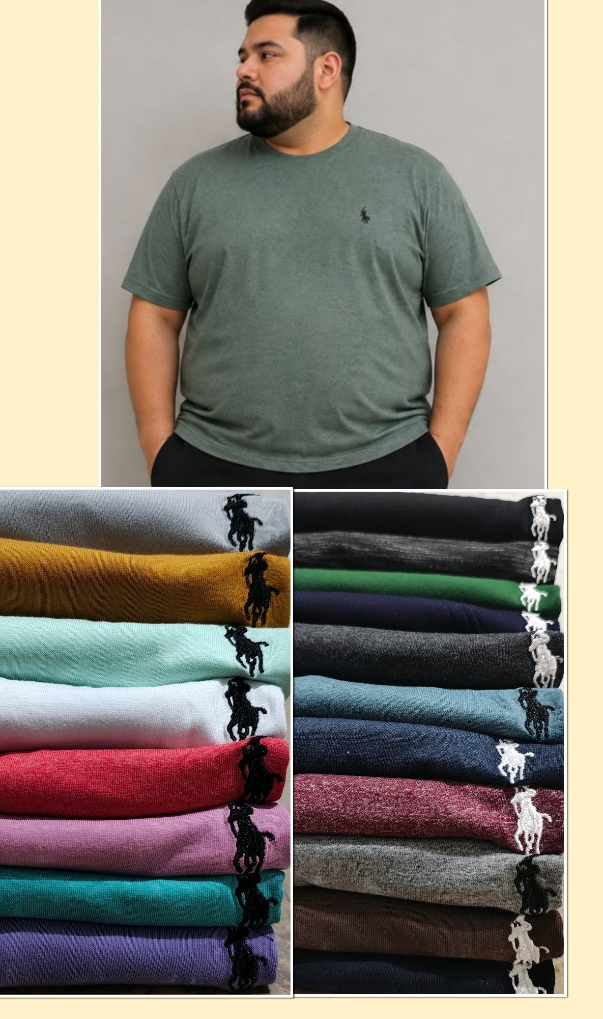 Remeras P0lo Talles Especiales Algodon Pienado - Imagen 2