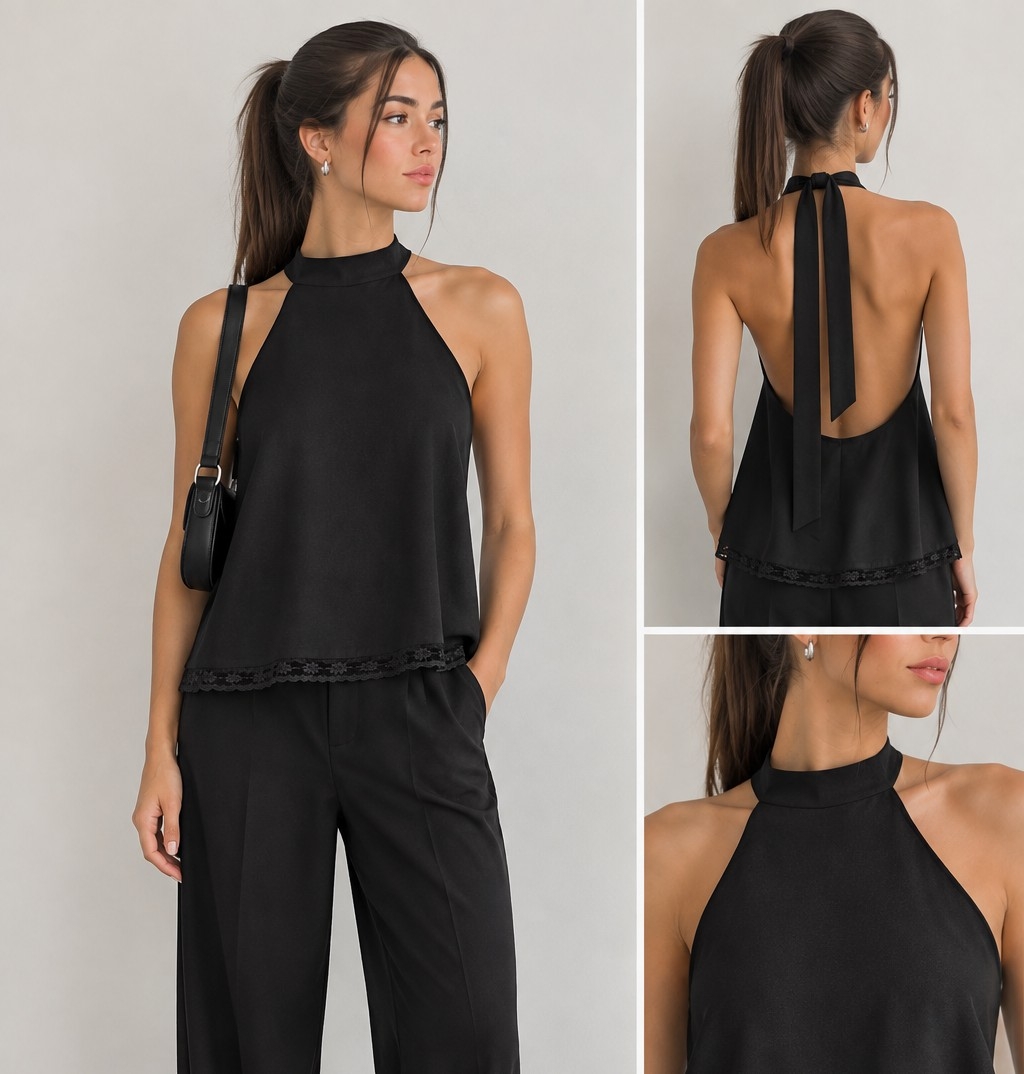 Blusa Cuello Halter Próximo Ingreso - Imagen 3