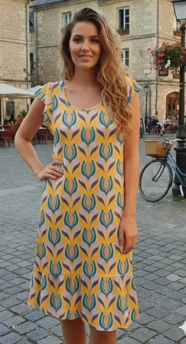 Vestidos de Poplin con Lazo Atras