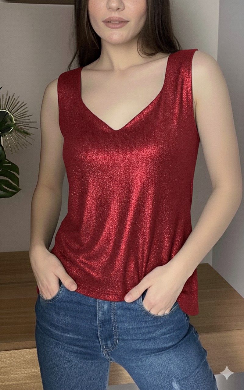 Musculosa Espejo Foil Lurex - Talles 2 al 6 - Imagen 1