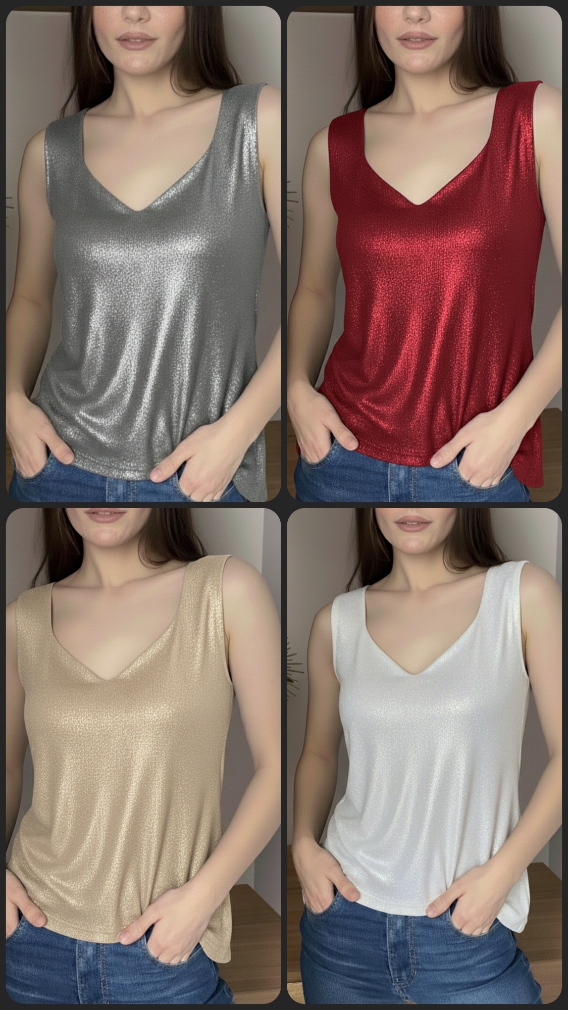 Musculosa Espejo Foil Lurex - Talles 2 al 6 - Imagen 3