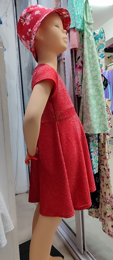 Vestido Sonia Rojo Blanco Lurex Suave Nena - Imagen 2