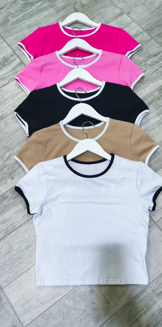 " Remera Combinada " Algodón con Lycra - Imagen 4