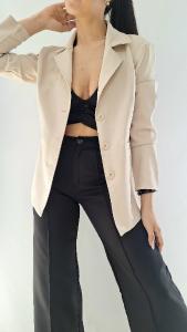 Blazer Largo de Crep con 2 Botones