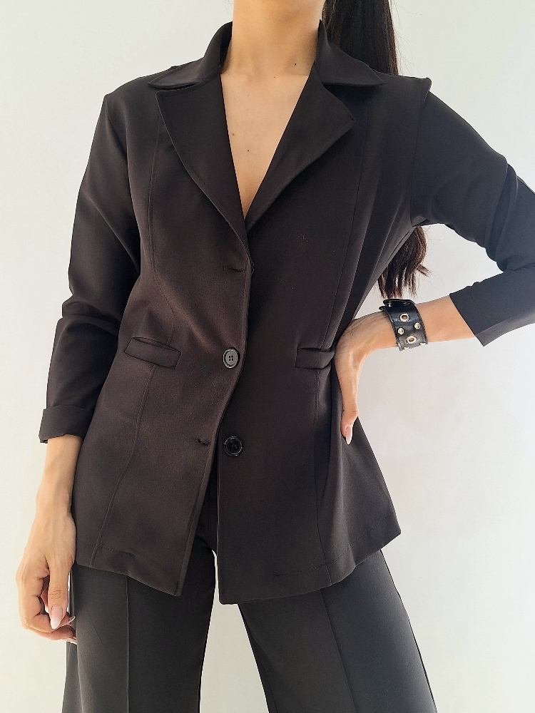 Blazer Largo de Crep con 2 Botones - Imagen 2